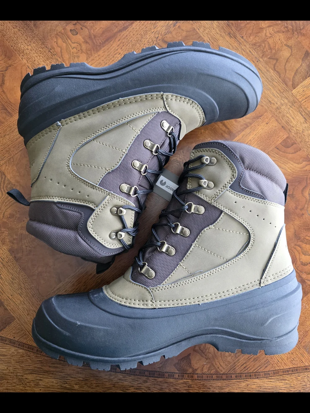 Weatherproof Men's Blake Waterproof Insulated Flat Heel Winter Boots Olive Sz 13